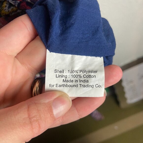 Earthbound Size Large Sheer Maxi Dress Boho Aztec Print Empire Waist Hippie - Picture 3 of 9